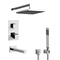Chrome Thermostatic Tub and Shower Faucet Set with Rain Shower Head and Hand Shower